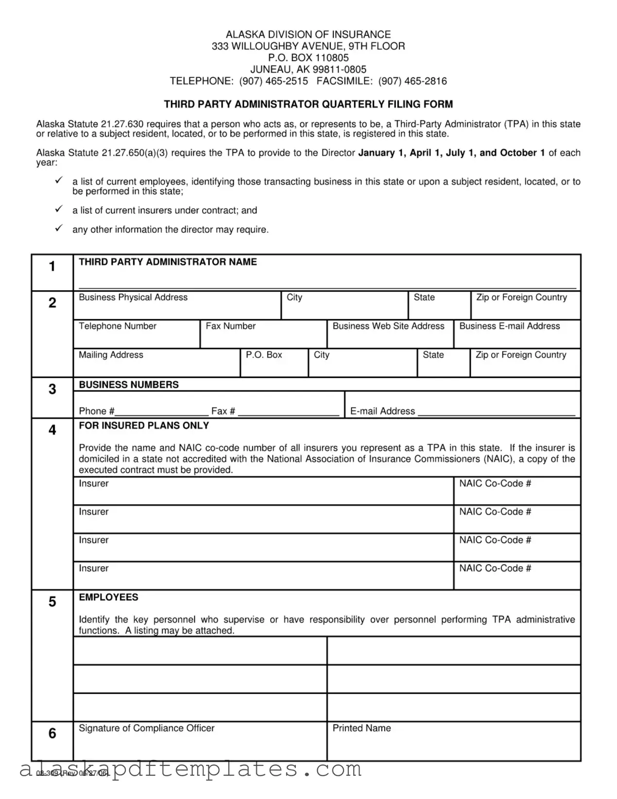 Free Alaska 08 309 PDF Template