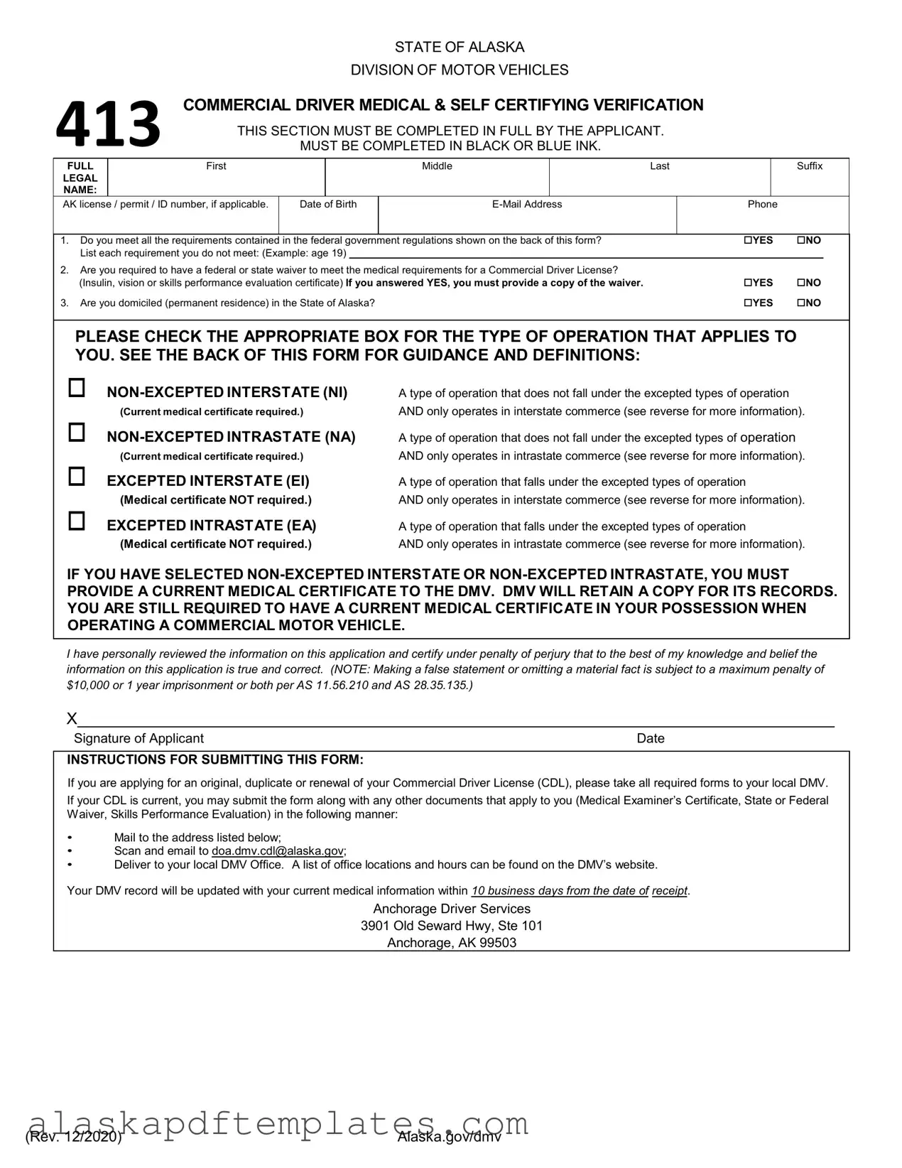 Free Alaska 413 PDF Template
