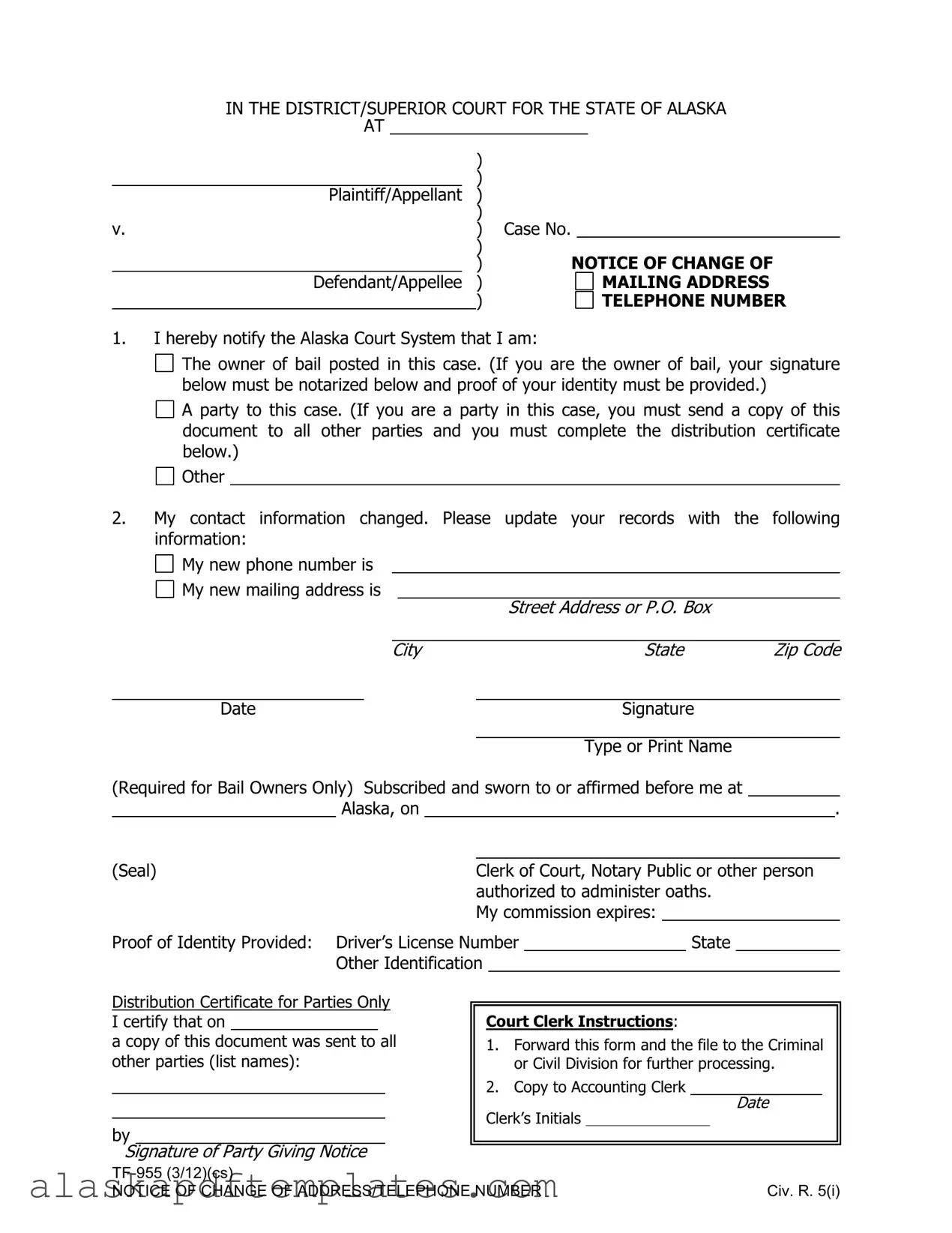 Free Alaska Tf 955 PDF Template